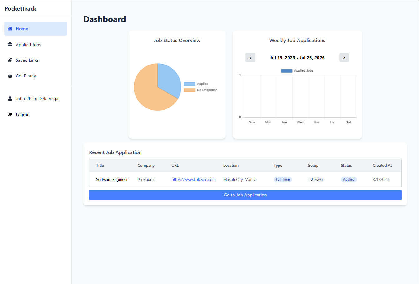 Job Application Tracker Screenshot